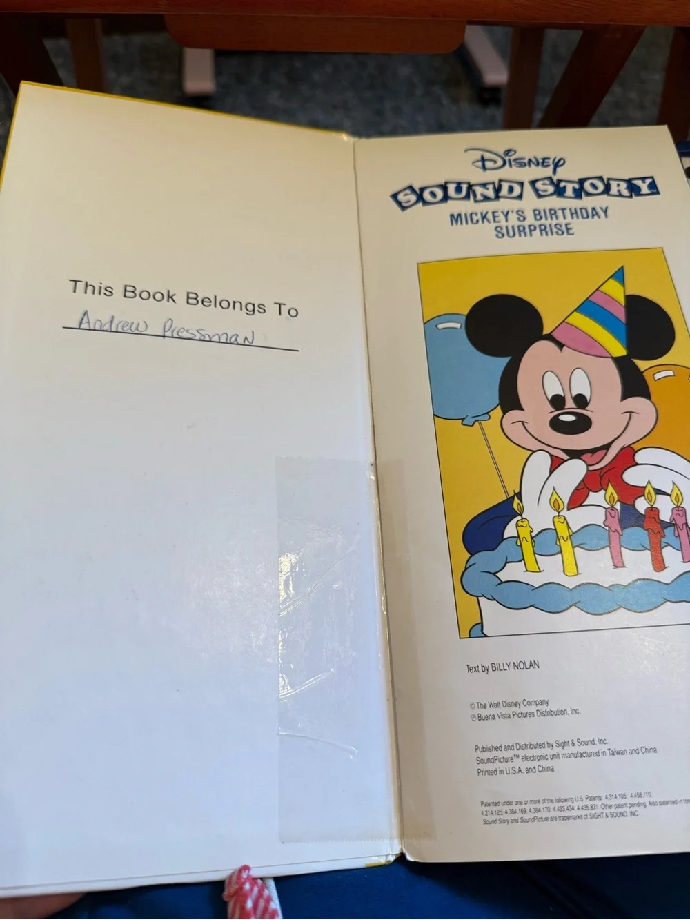 Vintage Children’s Hardcover Disney Mickey Birthday Sound Storybook
